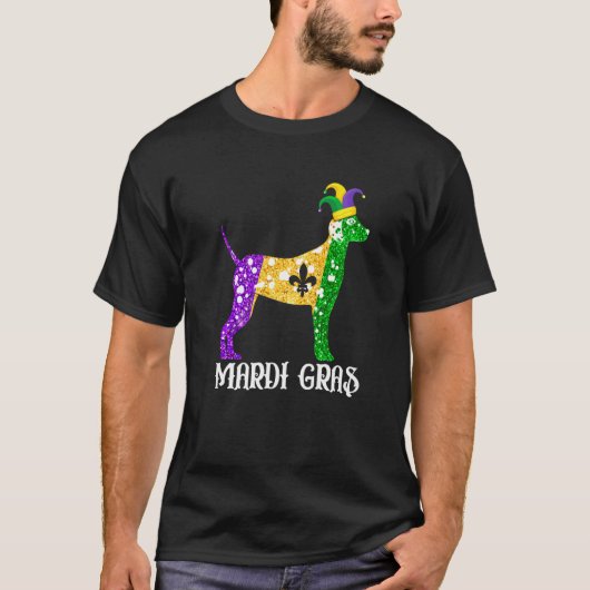 キュートダルマチアン犬の恋人マルディグラスジェスターM Tシャツ (正面)