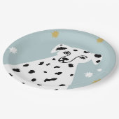 キュートダルマティアンドッグ抽象芸術結婚イラストレーション ペーパープレート (アングル)