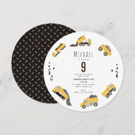 キュートダンプトラック建築シクル誕生日 招待状