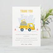 キュートダンプトラック建築車誕生日 サンキューカード (スタンド正面)