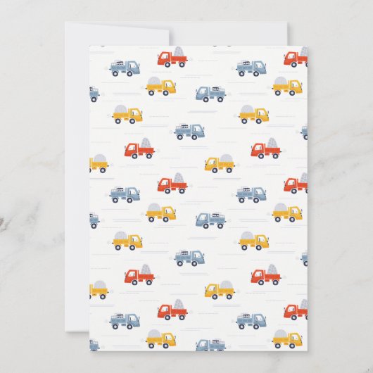 キュートダンプトラック建築車誕生日 サンキューカード (裏面)