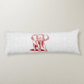 キュートダークレッドエレファントラインスケッチ ボディピロー (裏面)