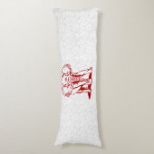 キュートダークレッドエレファントラインスケッチ ボディピロー (正面縦)