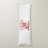 キュートダークレッドエレファントラインスケッチ ボディピロー (裏面 (縦))