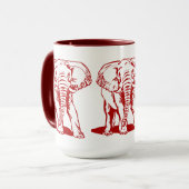 キュートダークレッドエレファントラインスケッチ マグカップ (正面左)