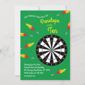 キュートダーツボード子供の誕生日パーティースポーツ 招待状 (正面)