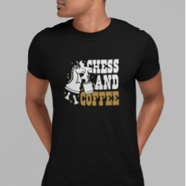 キュートチェスとコーヒー チェス愛好家 ナイトアート Tシャツ