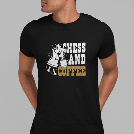 キュートチェスとコーヒー チェス愛好家 ナイトアート Tシャツ