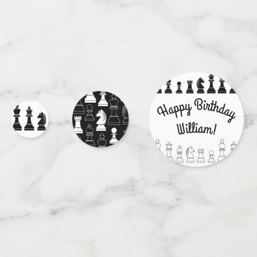 キュートチェスボードゲーム子供の誕生日パーティー コンフェッティ (裏面)