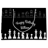 キュートチェスボードゲーム子供の誕生日パーティー ラージペーパーバッグ (正面)