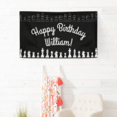 キュートチェスボードゲーム子供の誕生日パーティー 横断幕 (インサイチュ)