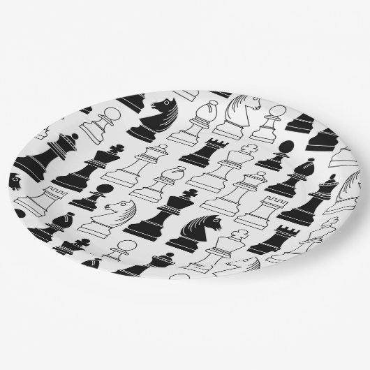 キュートチェスボードゲーム子供の誕生日 ペーパープレート (アングル)