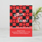 キュートチェッカーボードゲーム子供の誕生日パーティー 招待状 (スタンド正面)