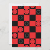 キュートチェッカーボードゲーム子供の誕生日パーティー 招待状 (裏面)
