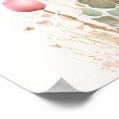 キュートチエーターキュブパステルウォーターカラー春の花 ポスター (角)