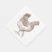 キュートチキンカントリーファーム農家誕生日パーティー スタンダードランチョンナプキン (角)