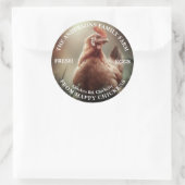 キュートチキンファミリーファームカスタム写真テンプレート ラウンドシール (バッグ)