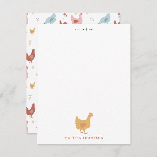 キュートチキンヘンとベビーチックス ノートカード (正面/裏面)