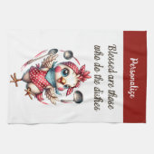 キュートチキン料理ファンニーキッチン引用文 キッチンタオル (横)