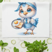 キュートチキン料理ブレックファーストおもしろいキッチン引用文 キッチンタオル (折り畳み)