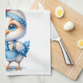 キュートチキン料理ブレックファーストおもしろいキッチン引用文 キッチンタオル (四つ折り)