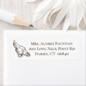 キュートチキン熱狂するレディーファームルースター農家 ラベル (インサイチュ)