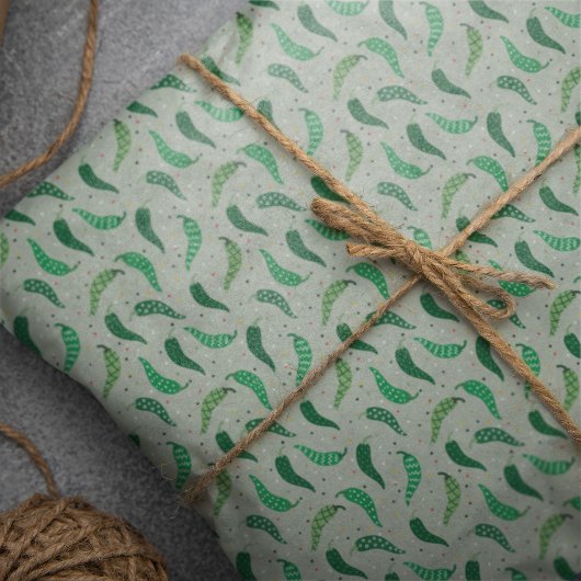 キュートチパターン（の模様が）あるリペッパーズオングリーンティッシュペーパー 薄葉紙