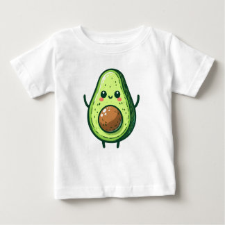 キュートチビ（小さくかわいく書いた感じ）アボカド ベビーTシャツ
