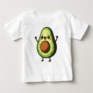 キュートチビ（小さくかわいく書いた感じ）アボカド ベビーTシャツ