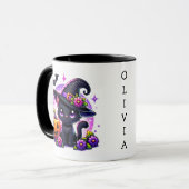 キュートチビ(小さくかわいく書いた感じ)ハッピーハローウィンカボチャパーソナライズされた マグカップ (正面左)