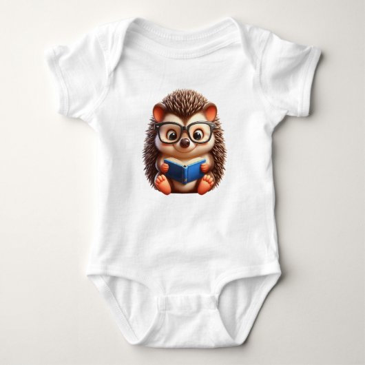キュートチビ(小さくかわいく書いた感じ)読ズハリネズミ ベビーボディスーツ (正面)