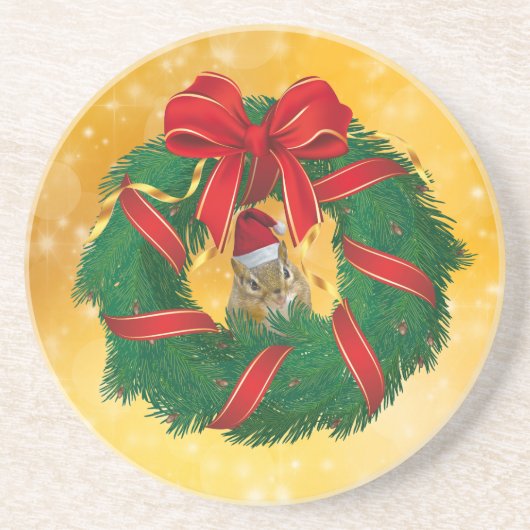 キュートチムンククリスマスリース コースター (正面)