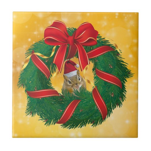 キュートチムンククリスマスリース タイル (正面)