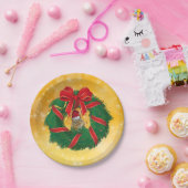 キュートチムンククリスマスリース ペーパープレート (パーティー)