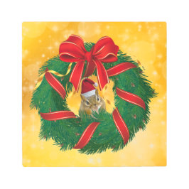 キュートチムンククリスマスリース メタルプリント