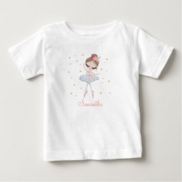 キュートチュバレリーナパーソナライズされた誕生日ガール ベビーTシャツ