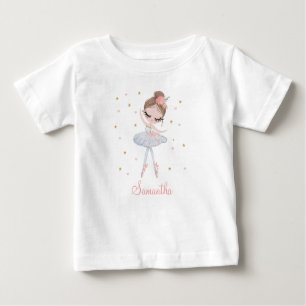 キュートチュバレリーナパーソナライズされた誕生日ガール ベビーTシャツ