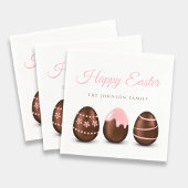 キュートチョコレートエッグハッピーイースター スタンダードカクテルナプキン