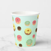 キュートチョコレートストロベリードーナツ柄誕生日 紙コップ (正面)