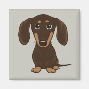 キュートチョコレートダシュント 漫画ウィーナー犬 マグネット