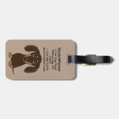 キュートチョコレートダシュント |漫画ウィーナー犬 ラゲッジタグ (裏面横)