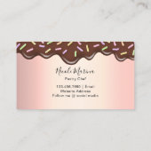 キュートチョコレートドリップスピンクカップケーキベーカリーシェフ 名刺 (裏面)