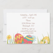 キュートチョコレートバニーとイースターエッグ誕生日 招待状 (裏面)