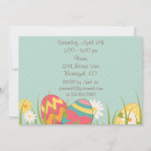 キュートチョコレートバニーとイースターエッグ誕生日 招待状 (裏面)