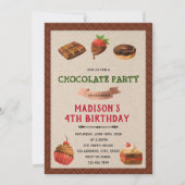 キュートチョコレートパーティーテーマ招待状 招待状 (正面)