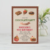 キュートチョコレートパーティーテーマ招待状 招待状 (スタンド正面)