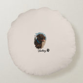 キュートチョコレートラブラドールドッグ – Bailey | ペットのプレゼント ラウンドクッション (裏面)