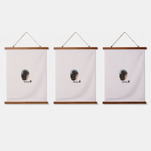 キュートチョコレートラブラドールドッグ – Bailey | ペットのプレゼント 吊り下げ型タペストリー (トリプル)