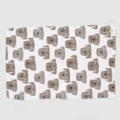 キュートチョコレートラブラドールレトリエバードッグウォーターカラー ゴルフタオル (横)