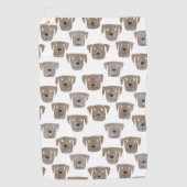 キュートチョコレートラブラドールレトリエバードッグウォーターカラー ゴルフタオル (正面)